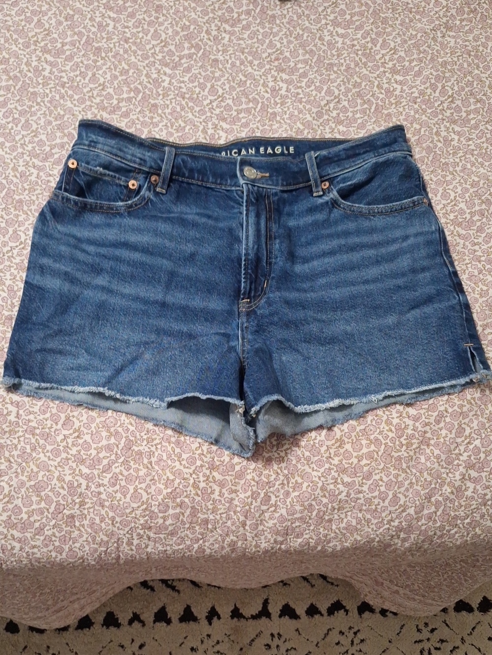 American Eagle Outfitters Dark Blue Denim Cutoff Shorts